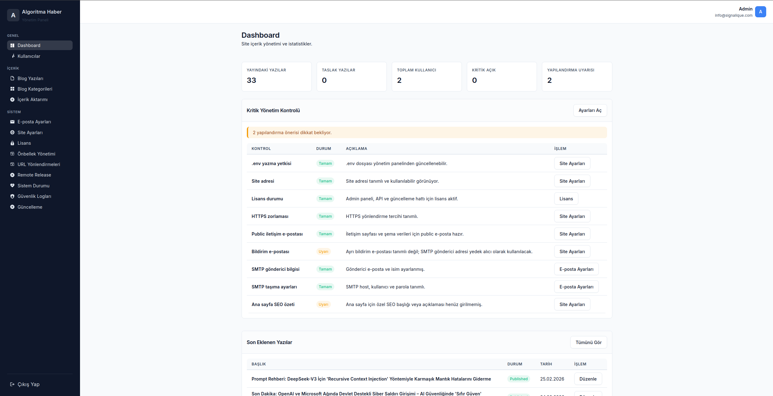 Profesyonel Haber Sitesi Yazılımı görsel 2