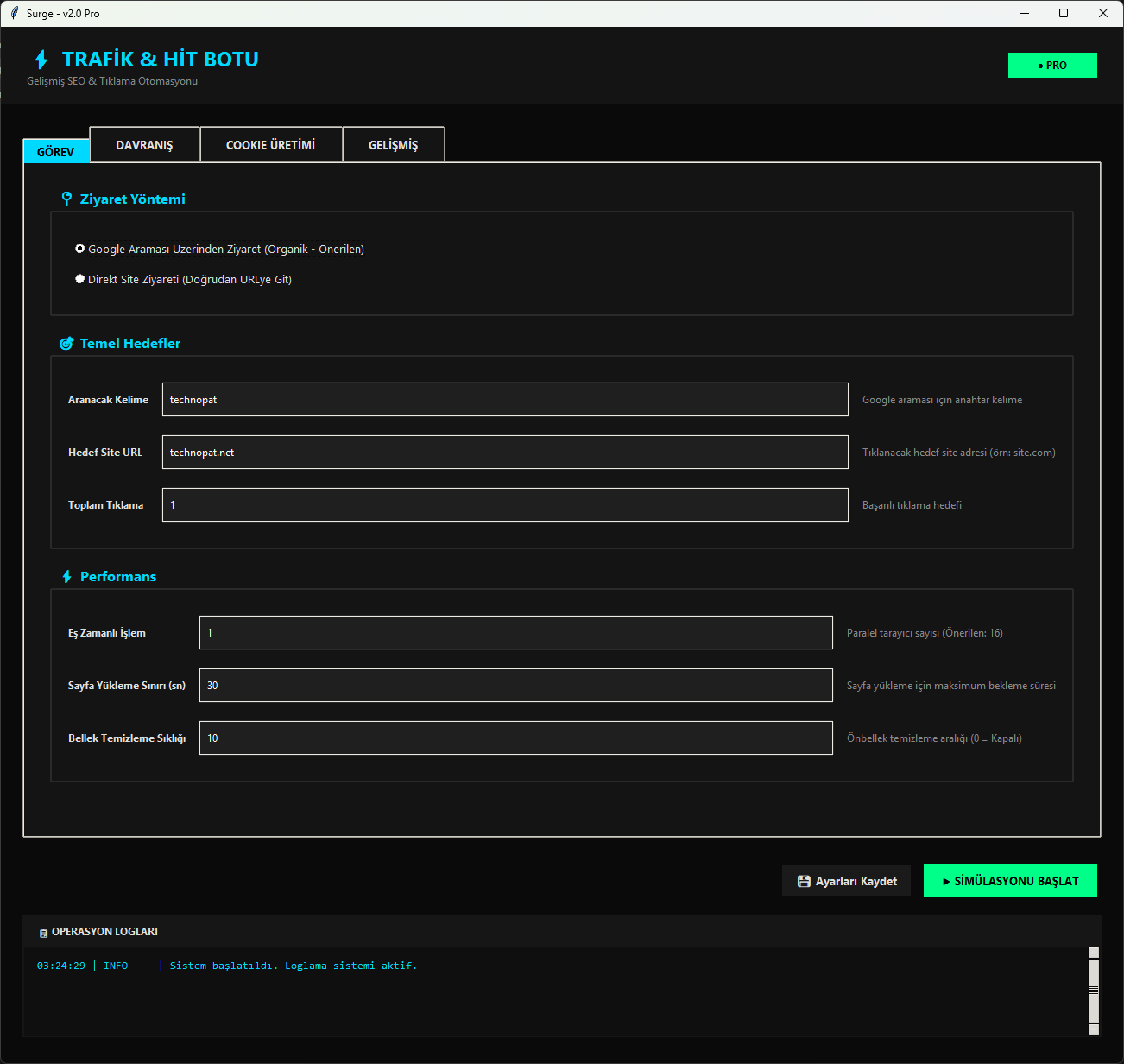 Organik Hit Botu - Arayüz